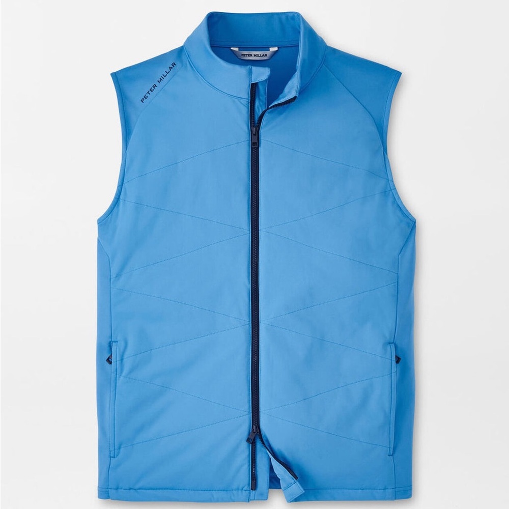 Peter Millar Liberty Blue Fuse Hybrid Full-Zip Vest MF24EZ11 Golf NWOT M